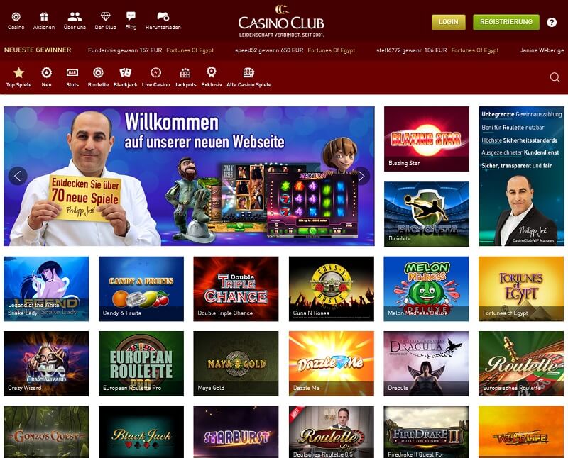Neue Webseite CasinoClub